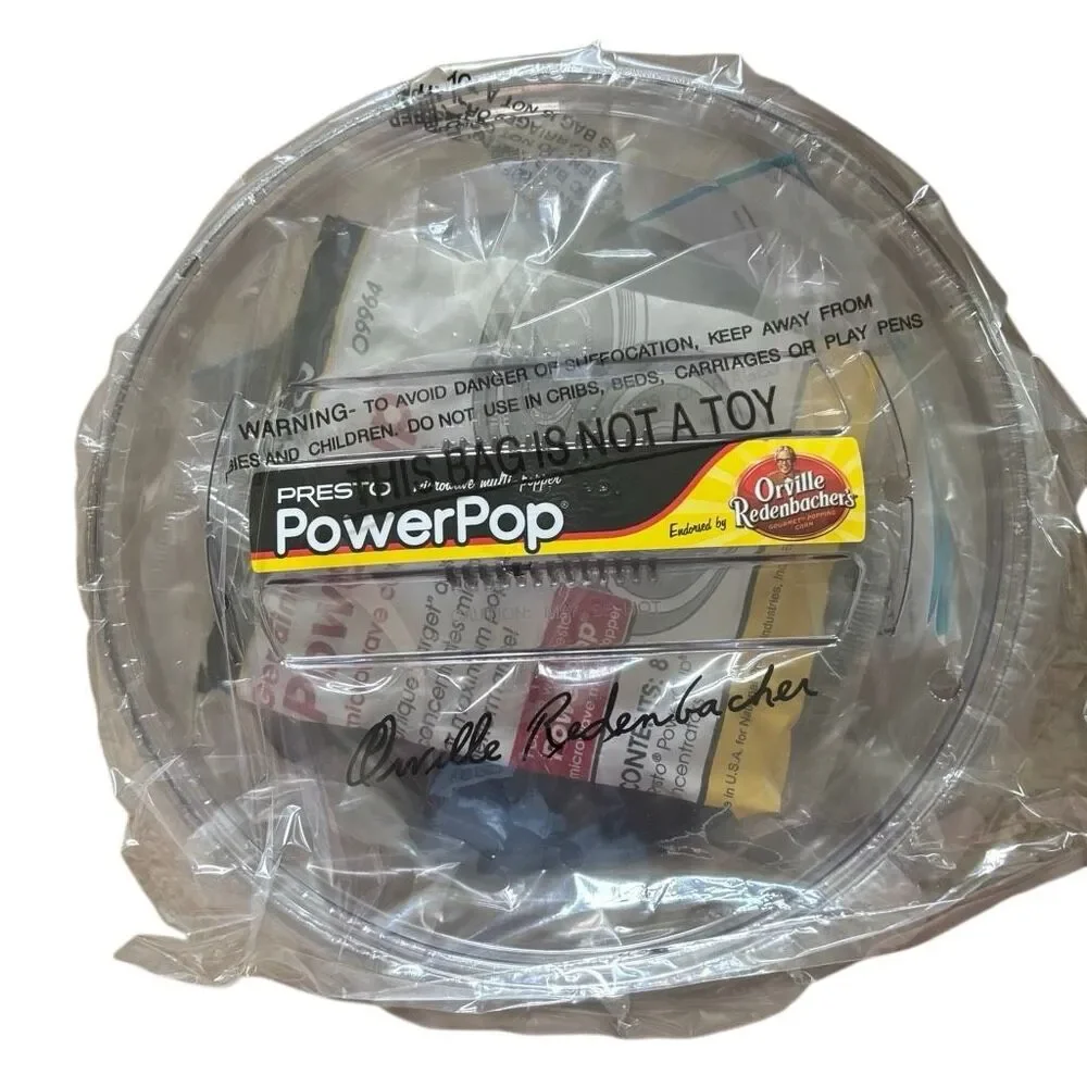 Vintage Presto PowerPop Microwave Popcorn Popper 04830 - New Open Box Unused